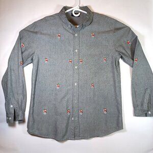 lazy oaf mens size XL long sleeve button down shirt men gray Pack a Day lazy of